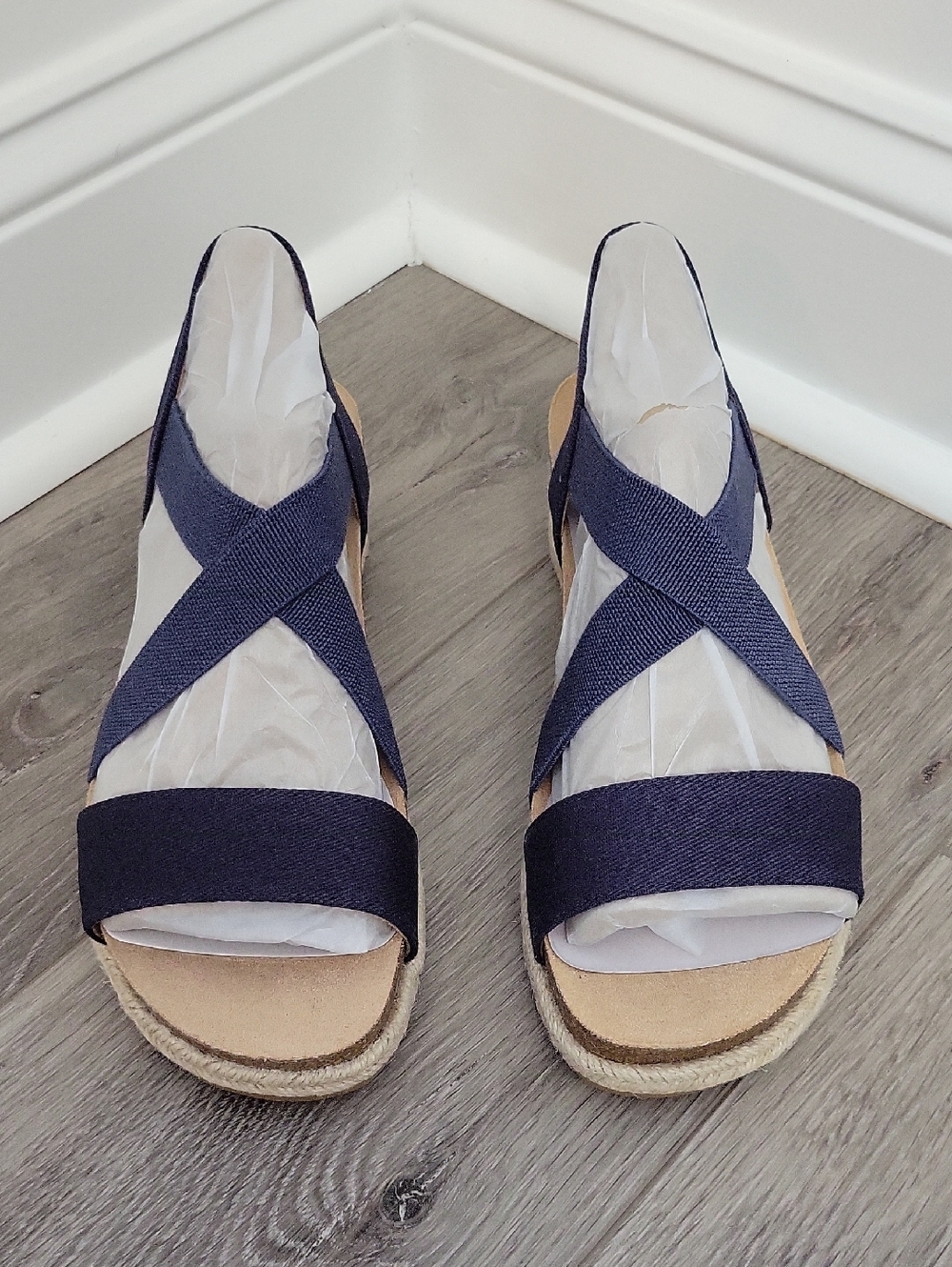 Life Stride Women's Breeze Navy Canvas Strappy Sandals Size 9 NIB